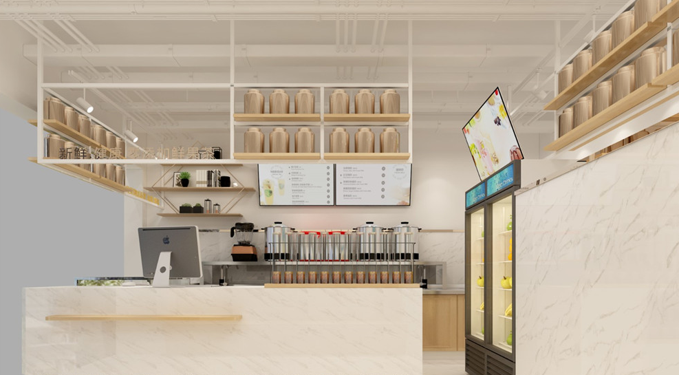 宜悠茶 奶茶店展柜 饮品店展柜定制案例